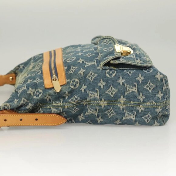 LOUIS VUITTON Monogram Denim Buggy GM Shoulder Bag Blue - Picture 4 of 16